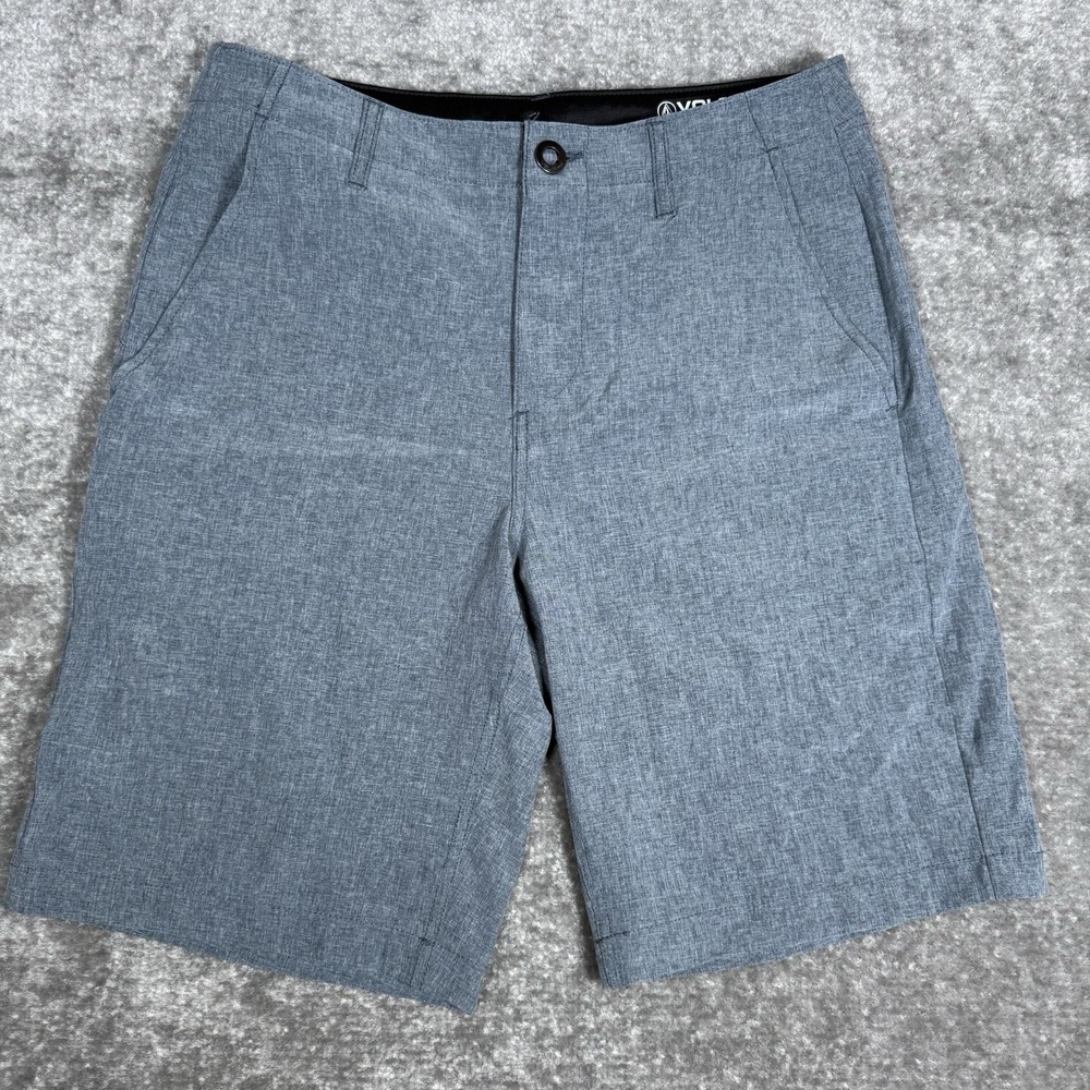 Volcom Shorts Men's 28 Blue Surf Turf 4 Way Stretch Golf Beach Boardwalk Boating